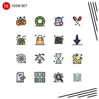 16 ícones criativos, sinais modernos e símbolos de árvore, relógio médico, saúde, antibióticos, elementos de design de vetores criativos editáveis