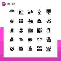 25 ícones criativos sinais modernos e símbolos de elementos de design de vetores editáveis de ação de graças humanos profissionais de auto-rede