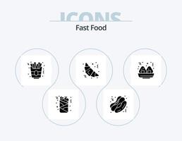 design de ícones do pacote de ícones de glifo de fast food 5. . . Comida. velozes. Comida vetor