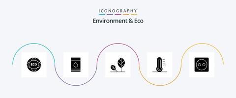 ambiente e pacote de ícones eco glifo 5, incluindo energia. eco. inflamável. natureza. ambiente vetor