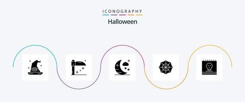 pacote de ícones do glifo 5 do dia das bruxas, incluindo feriados. dia das Bruxas. feriado. fantasma. ícone da web vetor