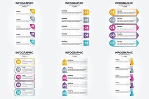 conjunto de design plano de infográficos de ilustração vetorial para folheto publicitário e revista vetor