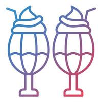 ícone de gradiente de linha de milk-shake vetor