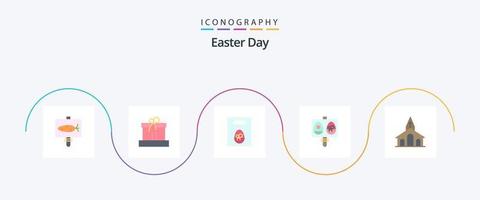 Pacote de ícones de 5 planos de Páscoa, incluindo celebração. feriado. peso. páscoa. ovo vetor