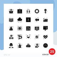 25 ícones criativos, sinais e símbolos modernos de processo auditivo, homens, garota criativa, elementos de design de vetores editáveis