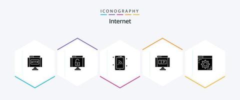 pacote de ícones de 25 glifos de internet, incluindo internet. ponteiro. rede. localização. Internet vetor