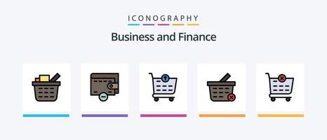 linha de finanças cheia de 5 ícones incluindo . seguro. . design de ícones criativos vetor