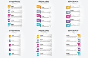 conjunto de design plano de infográficos de ilustração vetorial para folheto publicitário e revista vetor