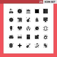 grupo de símbolos de ícone universal de 25 glifos sólidos modernos de design de dados bancários de negócios elementos de design de vetores editáveis