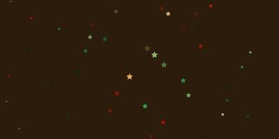 fundo vector verde escuro e vermelho com estrelas coloridas