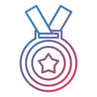 ícone de gradiente de linha de medalha vetor