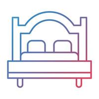 ícone de gradiente de linha de cama vetor