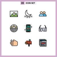 conjunto de 9 sinais de símbolos de ícones de interface do usuário modernos para cuidados com a pele de entrega adicionar elementos de design de vetor editável de osso mineral