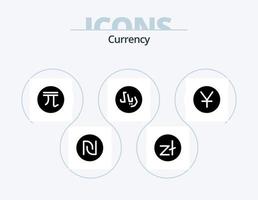 ícone de glifo de moeda pack 5 design de ícone. . novo. moeda . dinheiro . moeda vetor