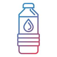 ícone de gradiente de linha de garrafa de água vetor