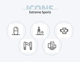 ícone do pacote de 5 ícones da linha esportiva design de ícones. esporte. raquete de tênis. halteres. tênis. raquete vetor