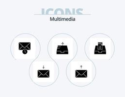 pacote de ícones de glifos multimídia 5 design de ícones. . . Tempo. caixa de correio. caixa de entrada vetor