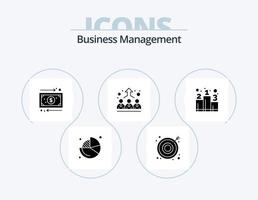 pacote de ícones de glifo de gerenciamento de negócios 5 design de ícone. classificação. o negócio. dinheiro. gestão. empregado vetor