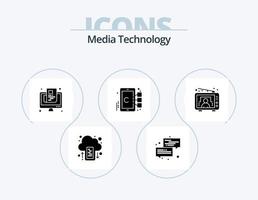 design de ícones do pacote de ícones de glifo de tecnologia de mídia 5. alvo. foco. bate-papo. célula. on-line vetor