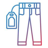 ícone de gradiente de linha de venda de calças vetor
