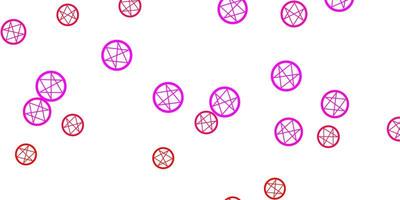 padrão de vetor rosa claro com elementos mágicos.