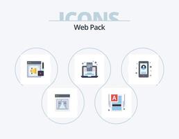 web pack flat icon pack 5 design de ícones. Móvel. web blogging. rede. blogging. blog móvel vetor