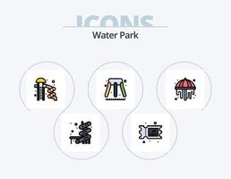 linha do parque aquático cheia de ícones do pacote 5 design de ícones. . parque. . parque vetor