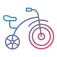 ícone de gradiente de linha de triciclo vetor