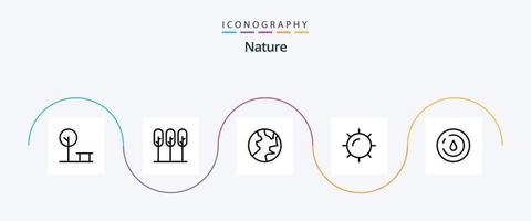 pacote de ícones da linha 5 da natureza, incluindo . potência. globo. natureza. clima vetor