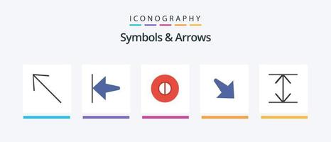 símbolos e setas flat 5 icon pack incluindo . símbolos. Setas; flechas. design de ícones criativos vetor