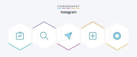 pacote de ícones azuis do instagram 25, incluindo . Instagram. compartilhar. configuração. Envio vetor
