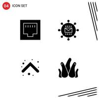 4 ícones criativos sinais modernos e símbolos de direção de otimização de motor de setas de cabo elementos de design de vetores editáveis