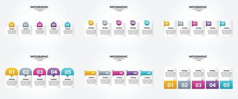 conjunto de design plano de infográficos de ilustração vetorial para folheto publicitário e revista vetor