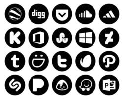 20 pacotes de ícones de mídia social, incluindo path tweet office twitter tumblr vetor