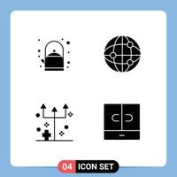 4 ícones criativos sinais modernos e símbolos de elementos de design de vetores editáveis de armário de horror de café da manhã