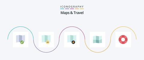 mapas e pacote de ícones de 5 planos de viagem, incluindo . mapa. vetor