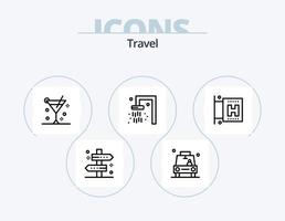 ícone de linha de viagem pack 5 design de ícone. período de férias. saco. GPS. viagem. foto vetor