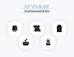 ambiente e eco glifo icon pack 5 design de ícone. bateria. direita. Natal. deixei. alegre vetor