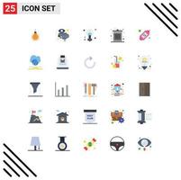 conjunto de 25 sinais de símbolos de ícones de interface do usuário modernos para pesquisa de lixeira solução masculina elementos de design de vetores editáveis