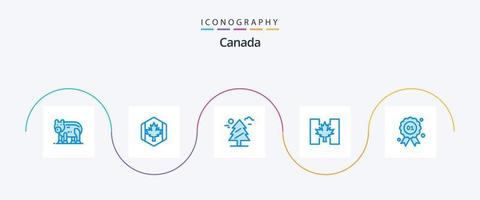 Pacote de ícones do Canadá azul 5, incluindo prêmio. Canadá. bordo. outono. Canadá vetor