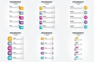 conjunto de design plano de infográficos de ilustração vetorial para folheto publicitário e revista vetor