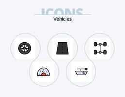 linha de veículos cheia de ícone pack 5 design de ícone. . veículos. . estacionamento vetor