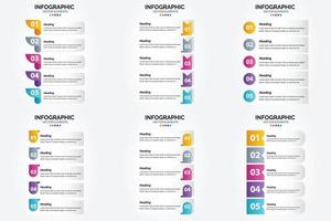 conjunto de design plano de infográficos de ilustração vetorial para folheto publicitário e revista vetor