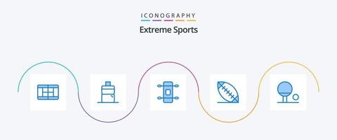 pacote de ícones do esporte azul 5, incluindo . futebol americano. vetor