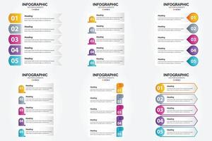 conjunto de design plano de infográficos de ilustração vetorial para folheto publicitário e revista vetor