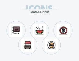 linha de alimentos e bebidas cheia de ícones do pacote 5 design de ícones. não. dieta. Comida. e. comida e restaurante vetor