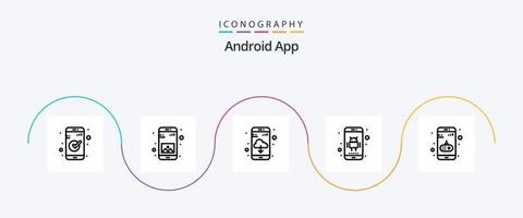 Pacote de ícones da linha 5 do aplicativo Android, incluindo o jogo. aplicativo. aplicativo. telefone. aplicativo vetor