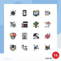 16 ícones criativos sinais e símbolos modernos de marketing de negócios samsung analytics dados elementos de design de vetores criativos editáveis