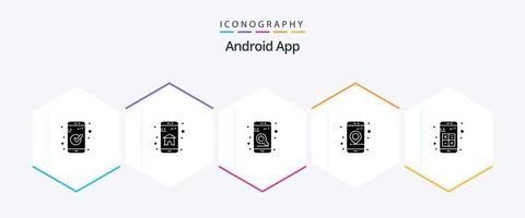 pacote de ícones de 25 glifos do aplicativo Android, incluindo aplicativo. navegação. aplicativo. localização. aplicativo vetor