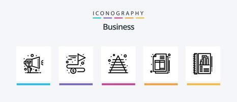 pacote de ícones da linha de negócios 5, incluindo coffee break. pausa. comissão. fidelização de clientes. cliente. design de ícones criativos vetor